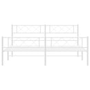 vidaXL fehér fém ágykeret fej- és lábtámlával 200x200 cm