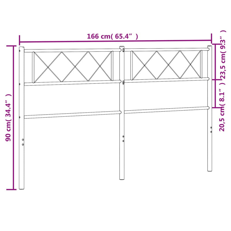 vidaXL fehér fém fejtámla 160 cm
