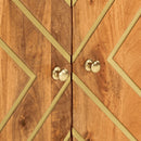 vidaXL 3 db barna-fekete tömör mangófa tálalószekrény 60x33,5x75 cm