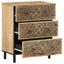 vidaXL 2 db tömör mangófa tálalószekrény 60 x 33 x 75 cm