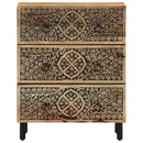 vidaXL 3 db tömör mangófa tálalószekrény 60 x 33 x 75 cm