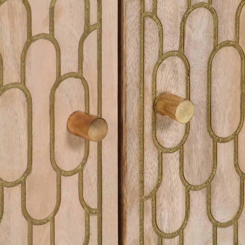 vidaXL 3 db tömör mangófa tálalószekrény 60 x 33 x 75 cm