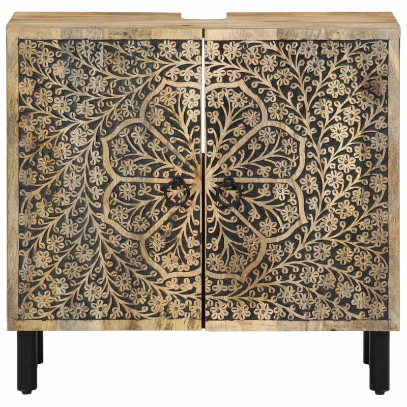 vidaXL 2 részes tömör mangófa fürdőszobai bútorszett