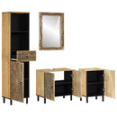 vidaXL 4 részes tömör mangófa fürdőszobai bútorszett