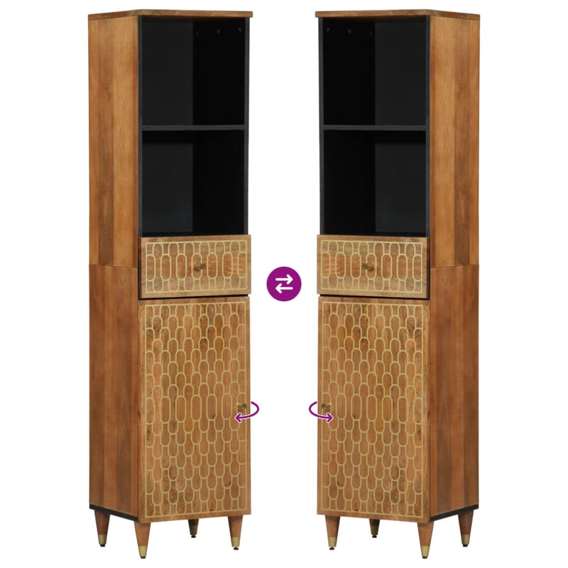 vidaXL 3 részes tömör mangófa fürdőszobai bútorszett