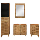 vidaXL 4 részes tömör mangófa fürdőszobai bútorszett