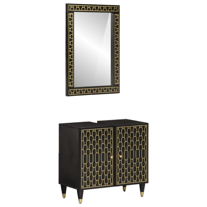 vidaXL 2 részes tömör mangófa fürdőszobai bútorszett