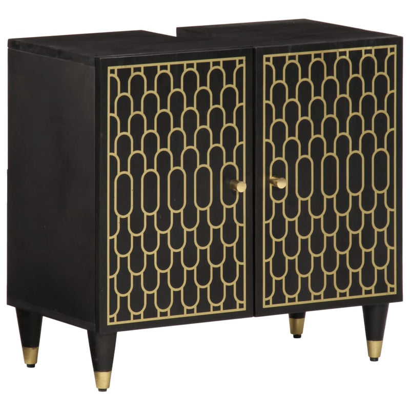 vidaXL 2 részes tömör mangófa fürdőszobai bútorszett