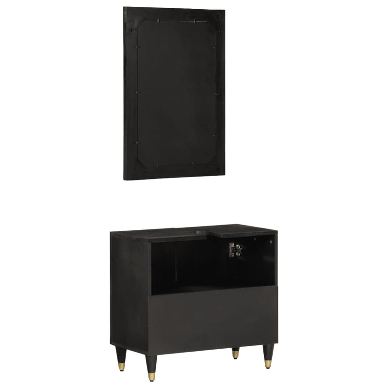 vidaXL 2 részes tömör mangófa fürdőszobai bútorszett