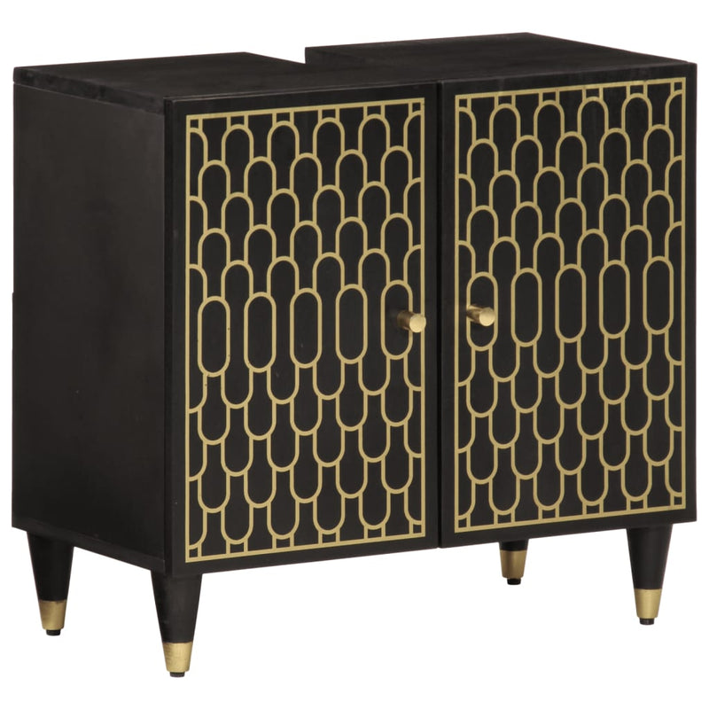 vidaXL 3 részes tömör mangófa fürdőszobai bútorszett