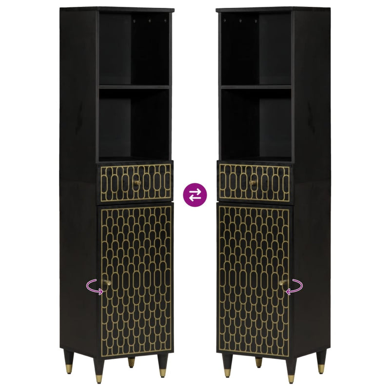 vidaXL 3 részes tömör mangófa fürdőszobai bútorszett