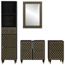 vidaXL 4 részes tömör mangófa fürdőszobai bútorszett