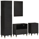 vidaXL 4 részes tömör mangófa fürdőszobai bútorszett