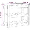 vidaXL szürke tömör fenyőfa bortartó 12 palackhoz