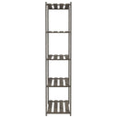 vidaXL 5 szintes szürke tömör fenyőfa tárolóállvány 80 x 38 x 170 cm