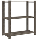 vidaXL 3 szintes szürke tömör fenyőfa tárolóállvány 80x38x90 cm