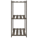 vidaXL 3 szintes szürke tömör fenyőfa tárolóállvány 80x38x90 cm