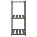 vidaXL 3 szintes szürke tömör fenyőfa tárolóállvány 60x38x90 cm