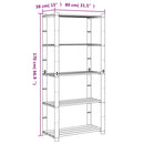 vidaXL 5 szintes barna tömör fenyőfa tárolóállvány 80 x 38 x 170 cm