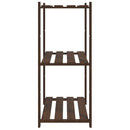 vidaXL 3 szintes barna tömör fenyőfa tárolóállvány 80 x 38 x 90 cm