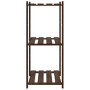 vidaXL 3 szintes barna tömör fenyőfa tárolóállvány 60 x 38 x 90 cm