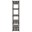 vidaXL 5 szintes fekete tömör fenyőfa tárolóállvány 170 x 38 x 170 cm