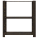 vidaXL 3 szintes fekete tömör fenyőfa tárolóállvány 80 x 38 x 90 cm