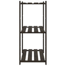 vidaXL 3 szintes fekete tömör fenyőfa tárolóállvány 80 x 38 x 90 cm