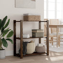 vidaXL 3 szintes fekete tömör fenyőfa tárolóállvány 80 x 38 x 90 cm