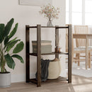 vidaXL 3 szintes fekete tömör fenyőfa tárolóállvány 60 x 38 x 90 cm