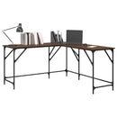 vidaXL barna tölgyszínű szerelt fa íróasztal 149x149x75 cm
