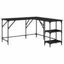 vidaXL fekete szerelt fa íróasztal 139x139x75 cm