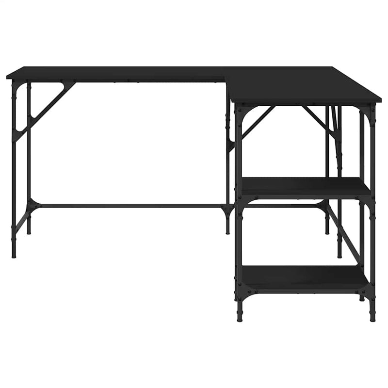 vidaXL fekete szerelt fa íróasztal 139x139x75 cm