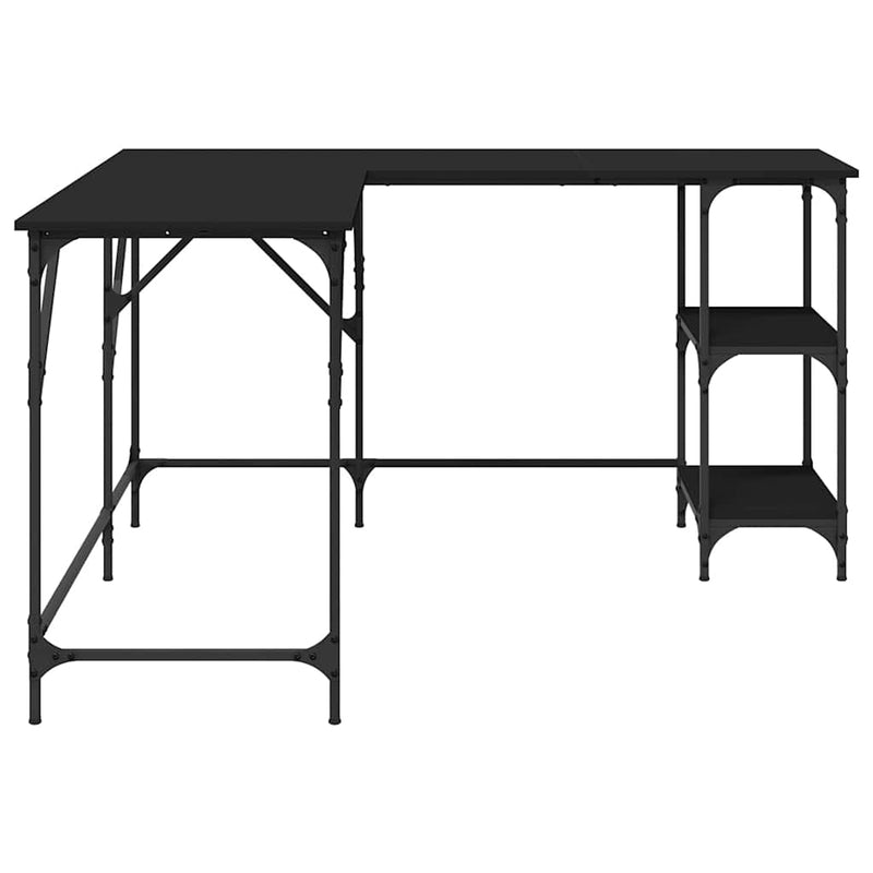 vidaXL fekete szerelt fa íróasztal 139x139x75 cm