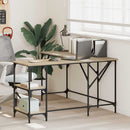 vidaXL sonoma tölgy színű mű fa íróasztal 139x139x75 cm