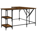 vidaXL füstös tölgy színű szerelt fa íróasztal 139x139x75 cm