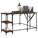 vidaXL füstös tölgy színű szerelt fa íróasztal 139x139x75 cm