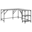 vidaXL szürke sonoma színű szerelt fa íróasztal 139 x 139 x 75 cm