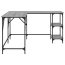 vidaXL szürke sonoma színű szerelt fa íróasztal 139 x 139 x 75 cm