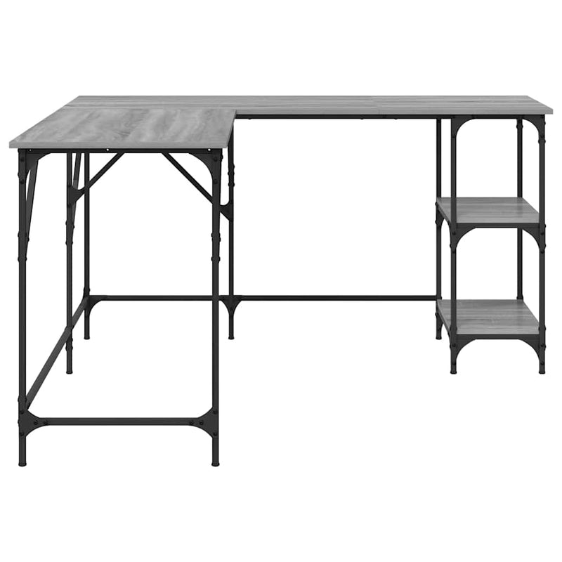 vidaXL szürke sonoma színű szerelt fa íróasztal 139 x 139 x 75 cm