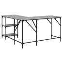 vidaXL szürke sonoma színű szerelt fa íróasztal 139 x 139 x 75 cm