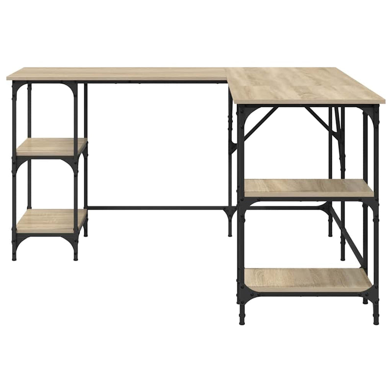 vidaXL sonoma tölgy színű mű fa íróasztal 139x139x75 cm