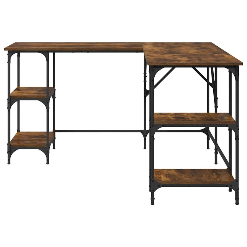 vidaXL füstös tölgy színű szerelt fa íróasztal 139x139x75 cm