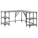 vidaXL szürke sonoma színű szerelt fa íróasztal 139 x 139 x 75 cm