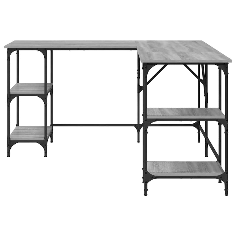 vidaXL szürke sonoma színű szerelt fa íróasztal 139 x 139 x 75 cm