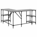 vidaXL szürke sonoma színű szerelt fa íróasztal 139 x 139 x 75 cm
