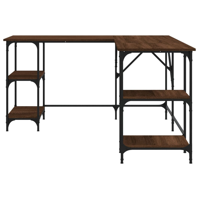 vidaXL barna tölgyszínű szerelt fa íróasztal 139x139x75 cm