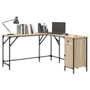 vidaXL sonoma tölgy színű szerelt fa íróasztal 141x141x75 cm