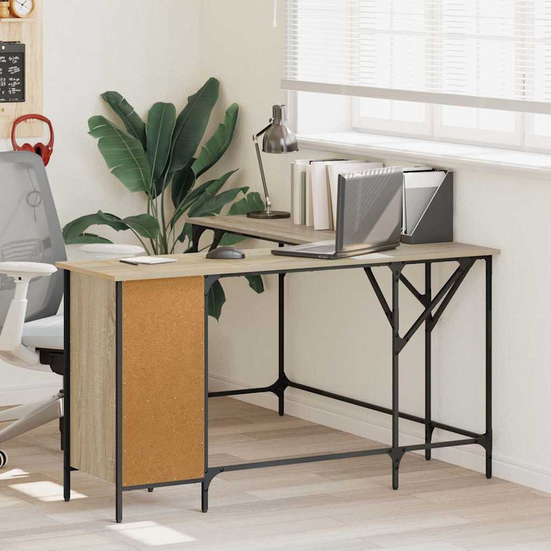 vidaXL sonoma tölgy színű szerelt fa íróasztal 141x141x75 cm