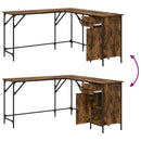 vidaXL füstös tölgy színű szerelt fa íróasztal 141x141x75 cm